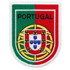 Portugal Shield Sew-On Patch, Embroidered National Crest Design