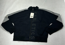 Fabletics Jayda Woven Relaxed Fit Cropped Track Jacket Womens Black Size XL