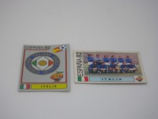 Italy Team + Patch # 36 37 - Spain 82 Football Vignettes - Panini
