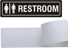 Restroom Sign Unisex for Business and Home, 7" X 2" Self-Adhesive Metal for Offi