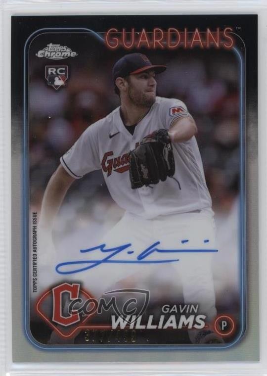 2024 Topps Chrome Rookie Auto Refractor 377/499 Gavin Williams #RA-GW Auto 9x7