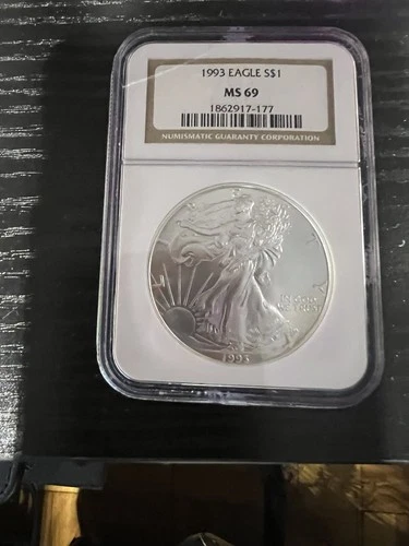 1993 $1 American Silver Eagle NGC MS69 Brown Label