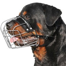 XL Metal Dog Muzzle for Large Breeds - Heavy Duty Basket Design for Barking 