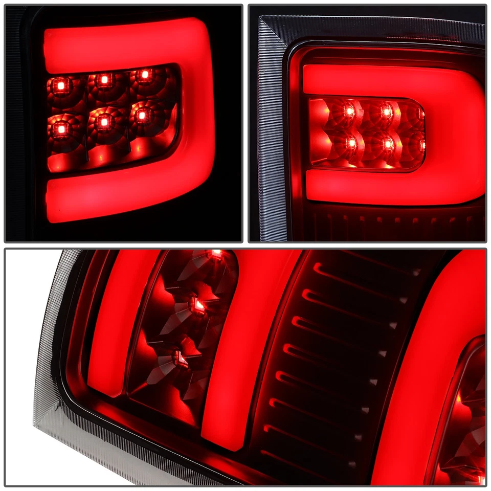 PARA GMC SIERRA 2007-2014 PAR CARCASA NEGRA ROJA BARRA LED 3D LUZ TRASERA LÁMPARA FRENO Foto 4 de 4