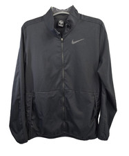 Nike Dri Fit Mens Standard Fit Jacket Windbreaker Black Full Zip Large
