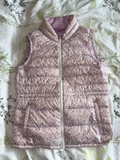 Uniqlo Ultra Light Down Gilet Vest Lilac Pink Ditsy Floral Puffer M Fits UK 14