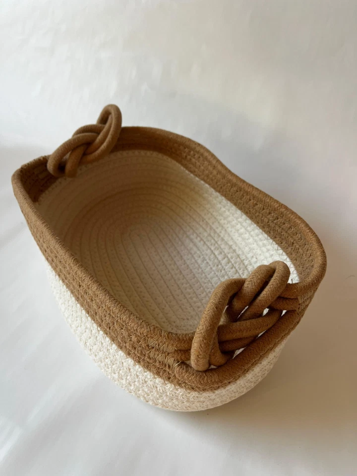 Handgemachter Aufbewahrungskorb aus Baumwollseil – Rund, Weich - Bild 2 von 4