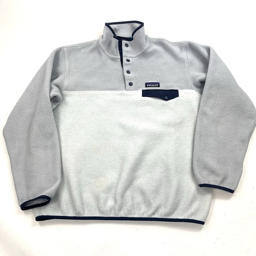 Patagonia Damen leichter Synchilla Snap-T Fleecepullover grau Größe L
