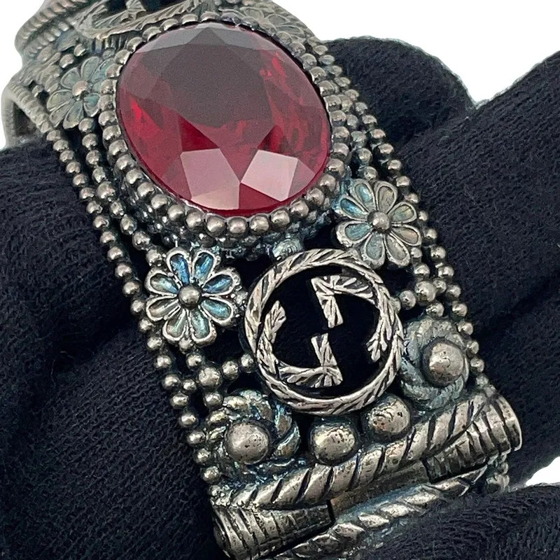 Gucci Bracelet Interlocking Flower Bangle 17 Ston… - image 7