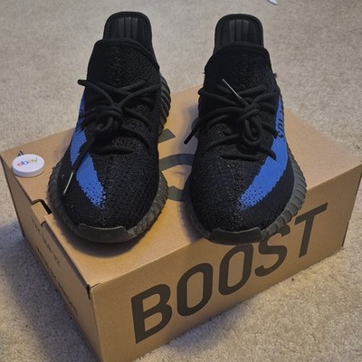 adidas Yeezy Boost 350 V2 Black/Blue Low Top (Replacement Box) Athletic Sneaker