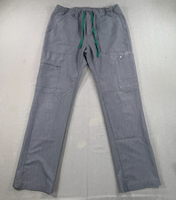 FIGS Cairo Straight Leg Cargo Scrub Pants Mens Medium Gray TM3001 Zip Pocket