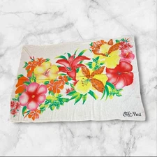 Club Med Jacques Rollet Paris Sarong Scarf Floral Beach Coverup 58” by 42"