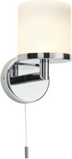 LIPCO Modern Chrome Plated and Frosted Glass Shade Light Fixture with Pull Cord