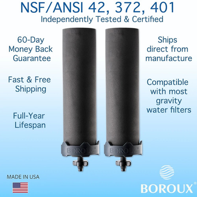 #ad #ad Boroux Original Foundation Black Filters 2 Pack Berkey Water Filter Compatible $150.00
