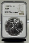 1990 American Silver Eagle NGC MS69 #099