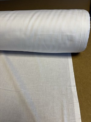 10 Meter weißer weicher Qualitätsstoff aus 100% Baumwolle. 58'' breit. 146 g/m²