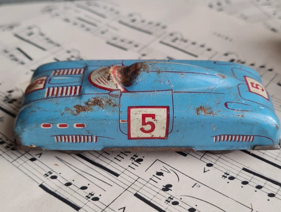 ANCIEN TANK tole CR ANNEE 50 VOITURE COURSE JOUET ENFANT - Photo 4/4