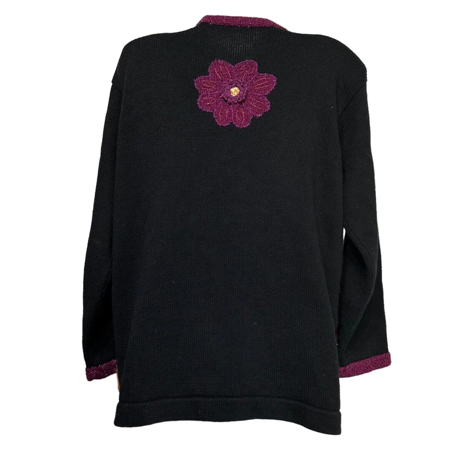 Suéter Pullover STORYBOOK KNITS Negro Púrpura Naranja Cebra L Foto 2 de 2