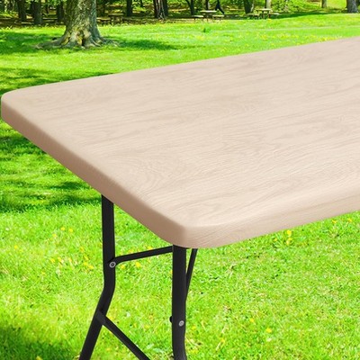 Smiry Rectangle Picnic Tablecloth, Waterproof 48 x 24 (Rectangular), Beige 