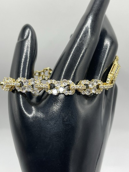 Alternate view of 18k Gold Plated Cubic Infinity Link Bracelet Inches