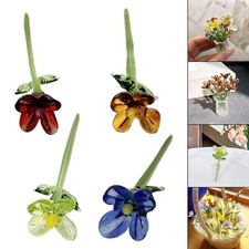 Mini décoration en verre en forme de fleur, cadeau de collection, décoration