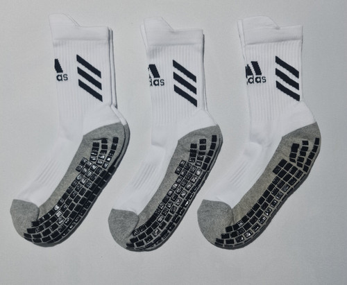 3 Pairs Of Adidas Adults Grip Socks. Shoe Size 6-10. Mens/Womens Front Face Logo - Picture 1 of 4