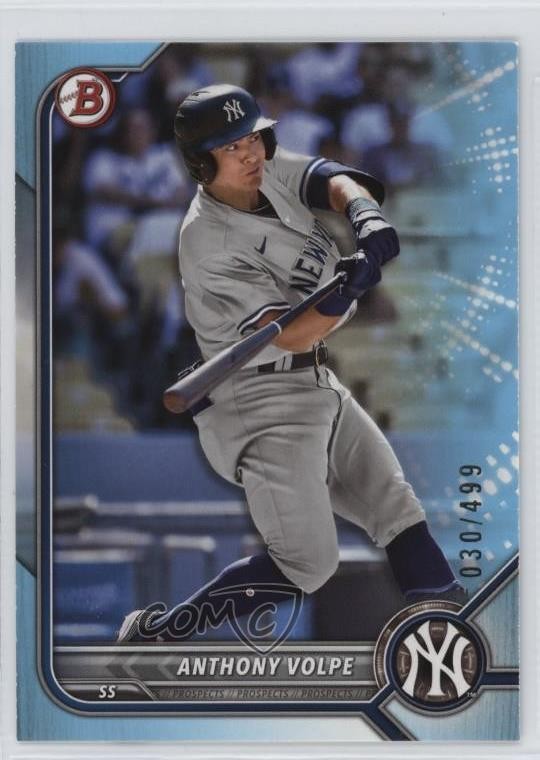 2022 Bowman Draft Sky Blue 30/499 Anthony Volpe #BD-68 15f5