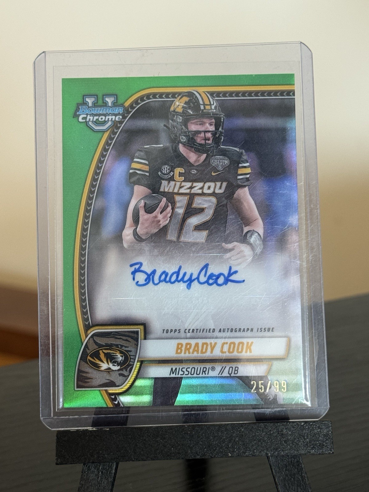 2024 Bowman University Chrome -Chrome  Autographs Brady Cook Green Refractor /99