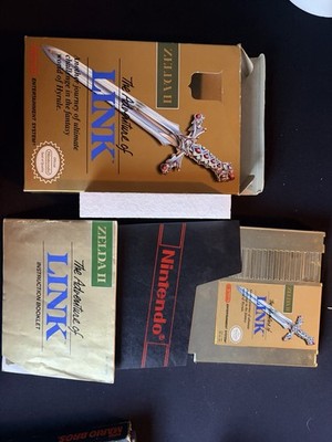 Zelda II The Adventure Of Link NES Complete In Box CIB Gold Cartridge Nintendo 