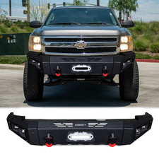 Vijay For 2007-2013 Chevy Silverado 1500 Front Bumpers Wwinch Plate Lights