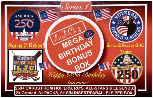 L.J.C.'s EXCLUSIVE: NEW L.J.C.'s MEGA USA 250TH. B'DAY BONUS BOX & VET DONATION