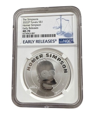 2022 Homer Simpson Simpsons $1 1oz .9999 Silver COIN NGC MS70 FR