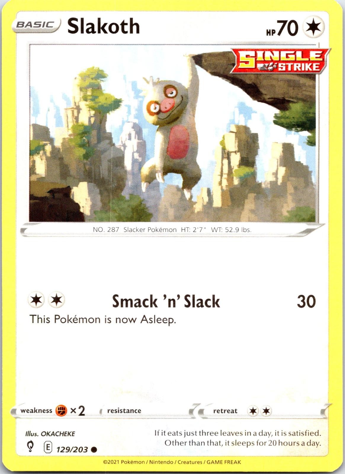 Slakoth 129/203 Common Evolving Skies Pokemon NM