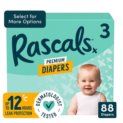 Premium Absorbent Baby Diapers Size 3, 88 Count