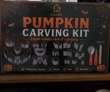 24 Piece Stainless Pumpkin Carving Kit comes w Rubber Mallet and carving tools