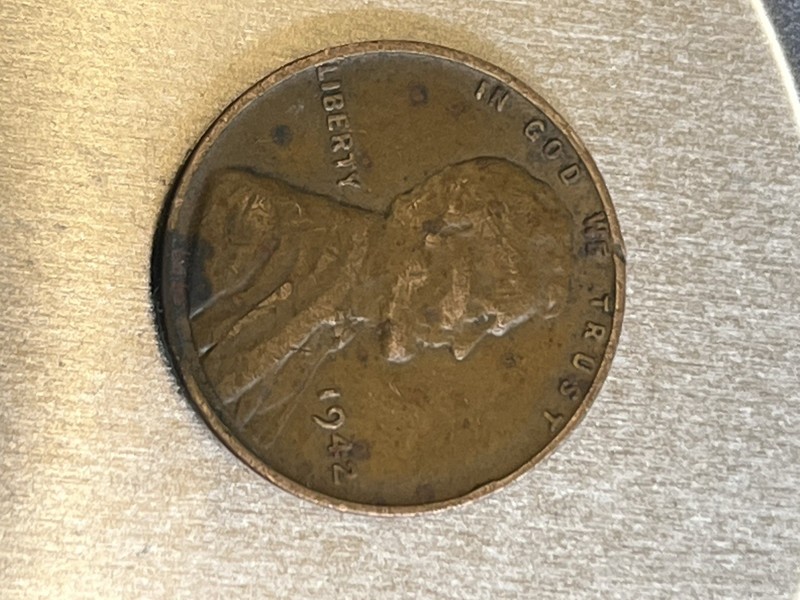 1942 wheat penny no mint mark “L” On The Rim Of Liberty date error