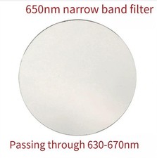 650nm Narrow Bandpass Filter FWHM20nm OD3 High T 90 Red Light Coated GlassFilter
