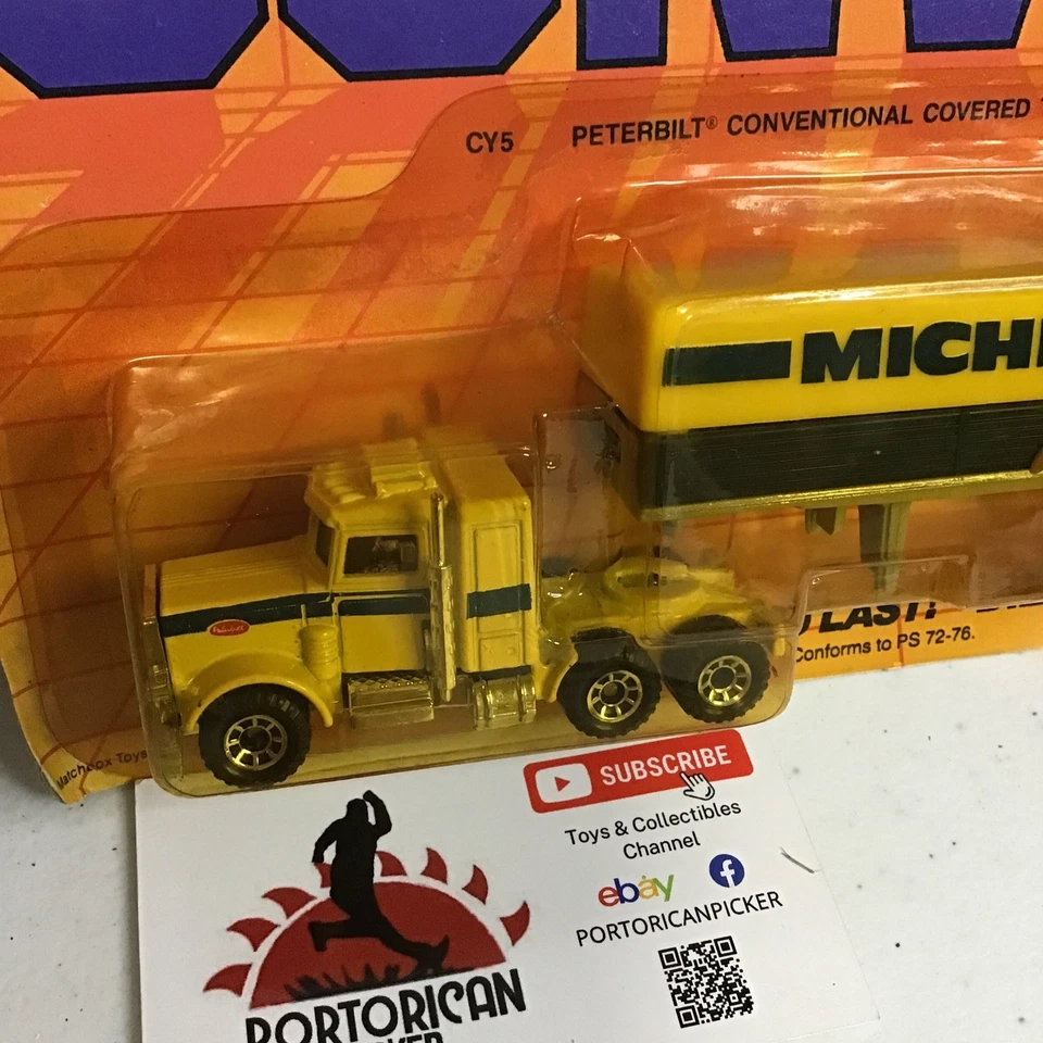 1983 MATCHBOX CONVOY CY5 MICHELIN PETERBILT CONVENTIONAL COVERED SEMI TRUCK 1/64 - Image 2 of 4