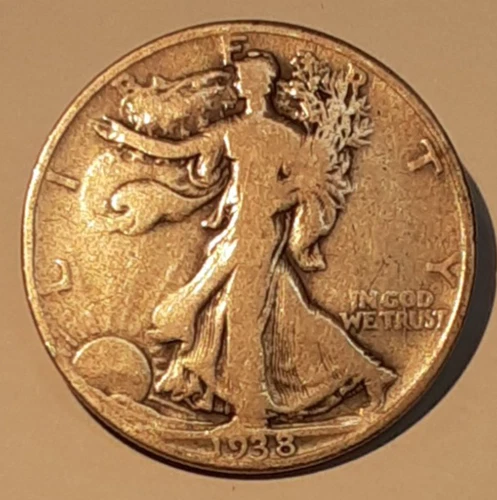 1938-D Walking Liberty Half Dollar Coin  Semi-Key Date  Good Plus