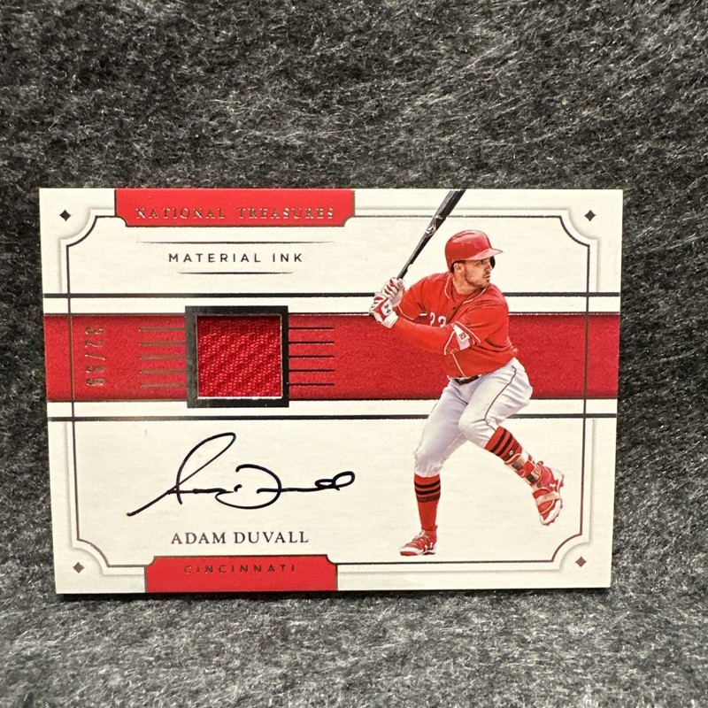 Panini 2017 National Treasures Adam Duvall Auto Mem /99 #MI-DV Reds