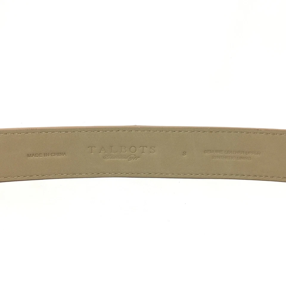 NEW Talbots Waist Belt Womens Size S Small Beige Leather Adjustable - Image 4 of 4