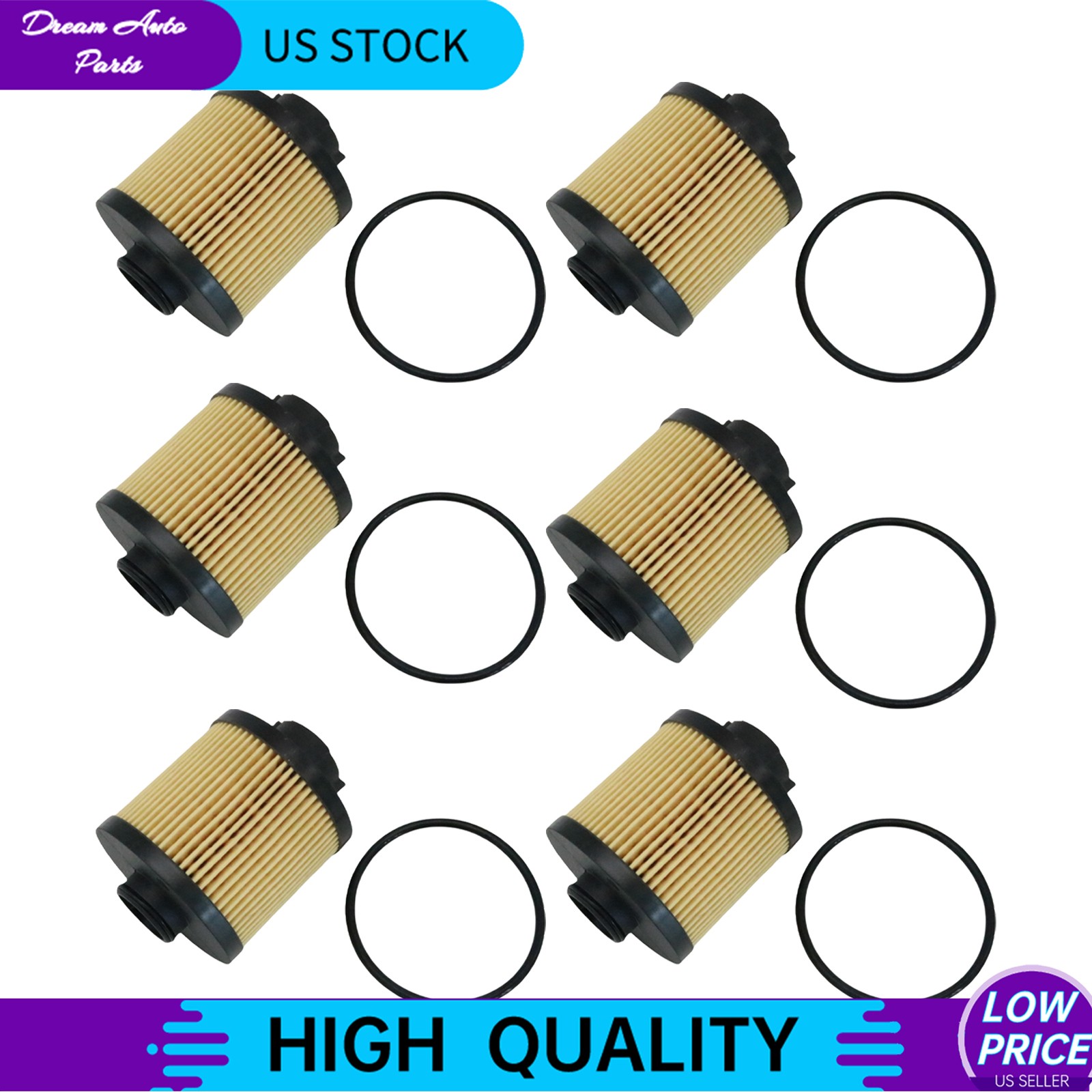 6 Piece Set Oil Filters Replacement For Lamborghini Gallardo 2004-2008