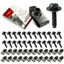 50 Pcs Automotive Body Bolts And U Nut Clips Kit Fender Bumper Fasteners Set New