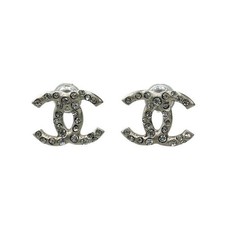 Chanel Coco Mark Earrings Women Silver One Size 680042