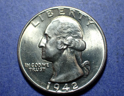 1942 Washington Quarter  Ch. BU