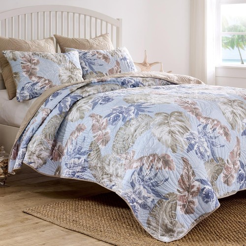 Greenland Home Fashions Tropics Quilt Set Mist - Picture 2 of 27