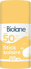 Stick Solaire Bébé Biolane SPF50 Crème Solaire Visage Corps Peau Sensible 20ml