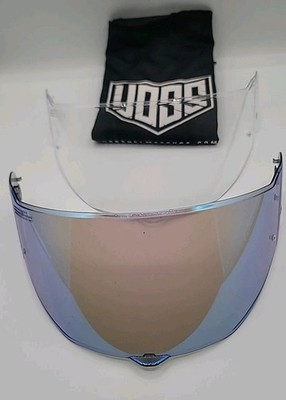 New Voss Full Face Helmet Visor Size Large Clear And Tinted With Pouch