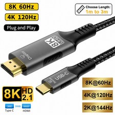 USB C To HDMI 8K Cable 8K@60Hz 4K@120Hz Type C To Monitor TV Thunderbolt 4 3