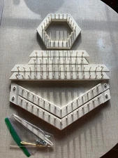 Vintage Love & Money Hexagon LAP WEAVING LOOM SET John Alan w/Shuttle & Needle